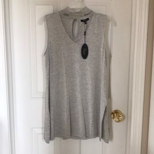 High-neck Gray tank